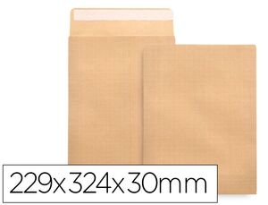 LIDERPAPEL SOBRE BOLSA FUELLE 229 X 324 X 30MM. KRAFT 50 UNDS.