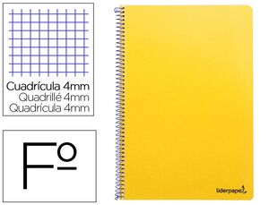 LIDERPAPEL BLOC FOLIO CUADRÍCULA 4X4MM. SMART AMARILLO