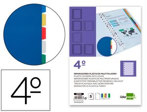 LIDERPAPEL SEPARADOR A5+ ÍNDICE 5 COLORES