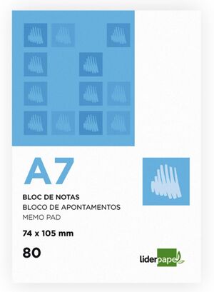 LIDERPAPEL BLOC NOTAS A7 LISO