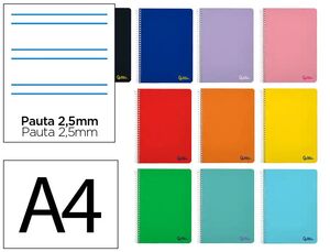 LIDERPAPEL BLOC ESPIRAL A4 PAUTA 2,5MM. SMART