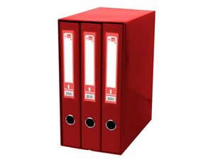 LIDERPAPEL MÓDULO 3 ARCHIVADORES FOLIO 40MM. ROJO