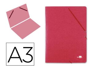 LIDERPAPEL CARPETA PLANOS A3 CARTÓN ROJO
