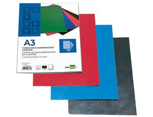LIDERPAPEL PORTADA ENCUADERNACION A3 CARTÓN 1MM. NEGRO 50 UNDS.
