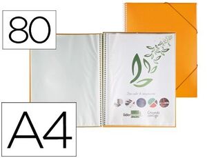 LIDERPAPEL CARPETA 80 FUNDAS A4 ESPIRAL NARANJA
