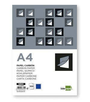 LIDERPAPEL PAPEL CARBÓN A4 100 HOJAS AZUL