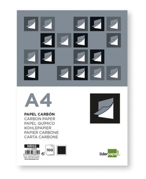 LIDERPAPEL PAPEL CARBÓN A4 100 HOJAS NEGRO