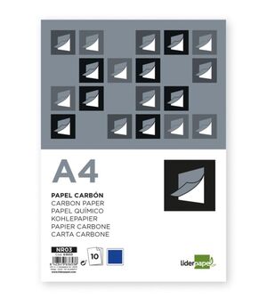 LIDERPAPEL PAPEL CARBÓN A4 10 HOJAS AZUL