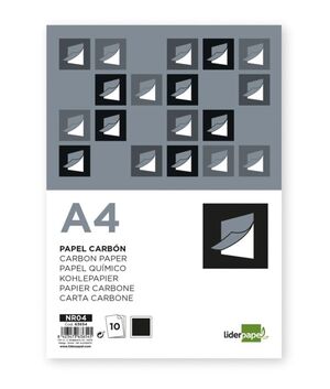 LIDERPAPEL PAPEL CARBÓN A4 10 HOJAS NEGRO