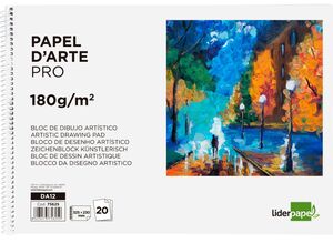 LIDERPAPEL BLOC DE DIBUJO FOLIO 180G/M² 20 HOJAS LISO