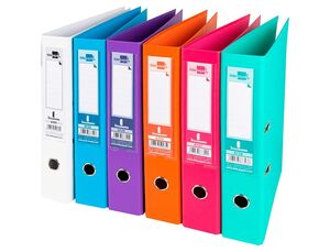 LIDERPAPEL PACK 6 ARCHIVADORES FOLIO 75MM. COLORES SURTIDOS