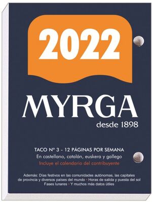 MYRGA TACO Nº 3 SOBREMESA 2022