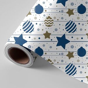 BOBINA PAPEL REGALO 62CM. 4KG. NAVIDAD ESTRELLAS AZULES