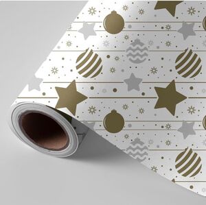 BOBINA PAPEL REGALO 62CM. 4KG. NAVIDAD ESTRELLAS ORO