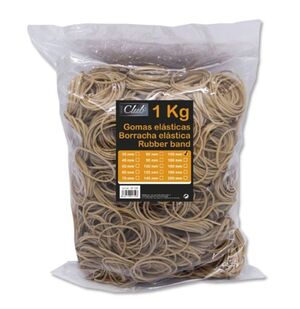 OFFICE CLUB GOMAS ELÁSTICAS BOLSA 1KG. 15CM.