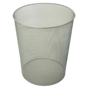BISMARK PAPELERA METÁLICA REJILLA GRIS CROMADA