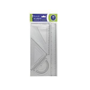 BISMARK JUEGO DE 4 REGLAS ESCOLAR 30CM.