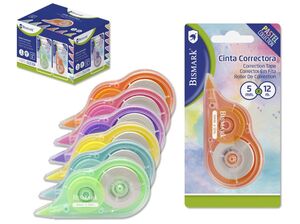 BISMARK CINTA CORRECTORA 5MM. X 12MTS. PASTEL
