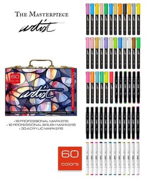 ARTIST MALETÍN ACRYLICOS/ALCOHOL MARKERS 60 COLORES