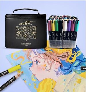 ARTIST ROTULADORES ACRÍLICOS 48 COLORES CON ORGANIZADOR