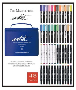 ARTIST ESTUCHE 48 ROTULADORES ACRILICOS / ALCOHOL DOBLE PUNTA EDICIÓN LIMITADA