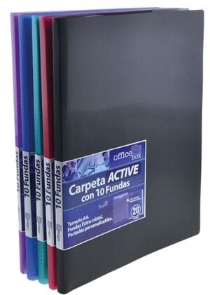 OFFICEBOX CARPETA 10 FUNDAS A4 SUPRA