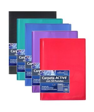 OFFICEBOX CARPETA 50 FUNDAS A4 SUPRA