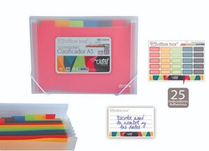 OFFICEBOX CARPETA CLASIFICADORA A5 12 DIVISIONES VITAL COLORS
