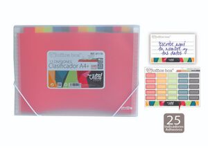 OFFICEBOX CARPETA CALSIFICADORA A4+ 12 DIVISIONES VITAL COLORS