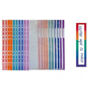 OFFICEBOX FUNDA FOLIO MULTITALADRO CON BORDE COLOR VENTANA SUPRA 10 UNDS.