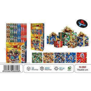 PAPEL REGALO ROLLO 70 X 200CM. DRAGON BALL SUPER