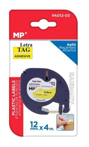 MP CINTA LETRATAG PLÁSTICO AMARILLO - NEGRO