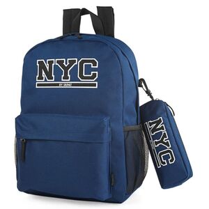 SKPAT MOCHILA ESCOLAR NYC + PORTATODO AZUL MARINO