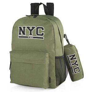 SKPAT MOCHILA ESCOLAR NYC + PORTATODO KAKI