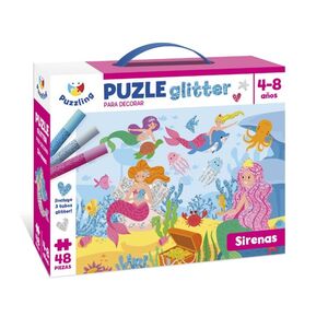 PUZZLE GLITTER SIRENAS 2 X 48 PIEZAS