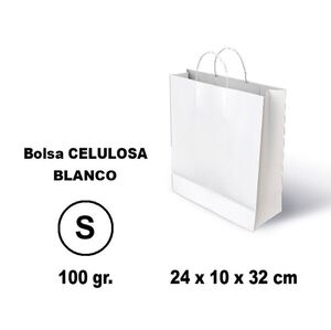 BOLSA PAPEL KRAFT BLANCA 24 X 10 X 32CM.