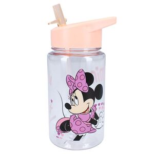 BOTELLA PLÁSTICO CON PAJITA MINNIE MOUSE 450ML.