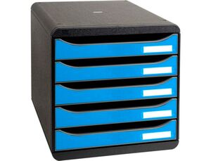 EXACOMPTA FICHERO CAJONES SOBREMESA BIG-BOX CLEAN SAFE 5 CAJONES AZUL