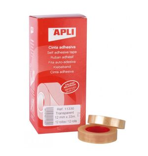 APLI CINTA ADHESIVA 12MM. X 33M. TRANSPARENTE