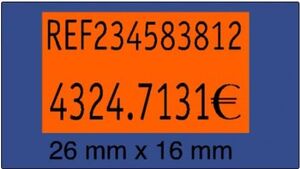 PRYSE ETIQUETAS 26 X 16MM. NARANJA REMOVIBLE 1531019