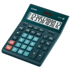 CASIO CALCULADORA GR-12 NEGRA - AZUL 12 DÍGITOS